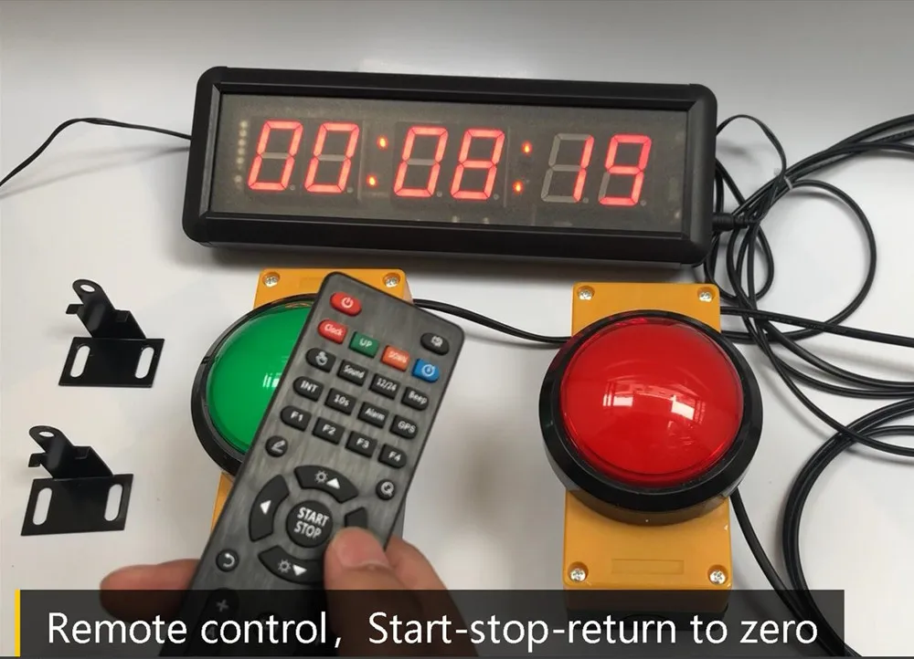 10CM button 29cm Led Countdown Clock Stopwatch,reset to zero Count down remote Control School Rush Answer Competition Game Timer 3
