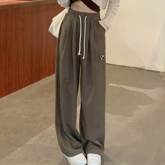Cotton Drawstring Slim High Elastic Waist Flare Pants Korean Fashion Solid  Stretch Sweatpants Casual Plus Size Joggers Women - Pants & Capris -  AliExpress