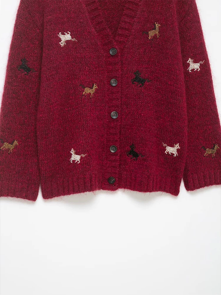 Casual Chic Women Cardigan Sweater V-Neck Long Sleeve Knitted Cardigans Fashion 2025 New Autumn Winter Sweaters Coat ﻿