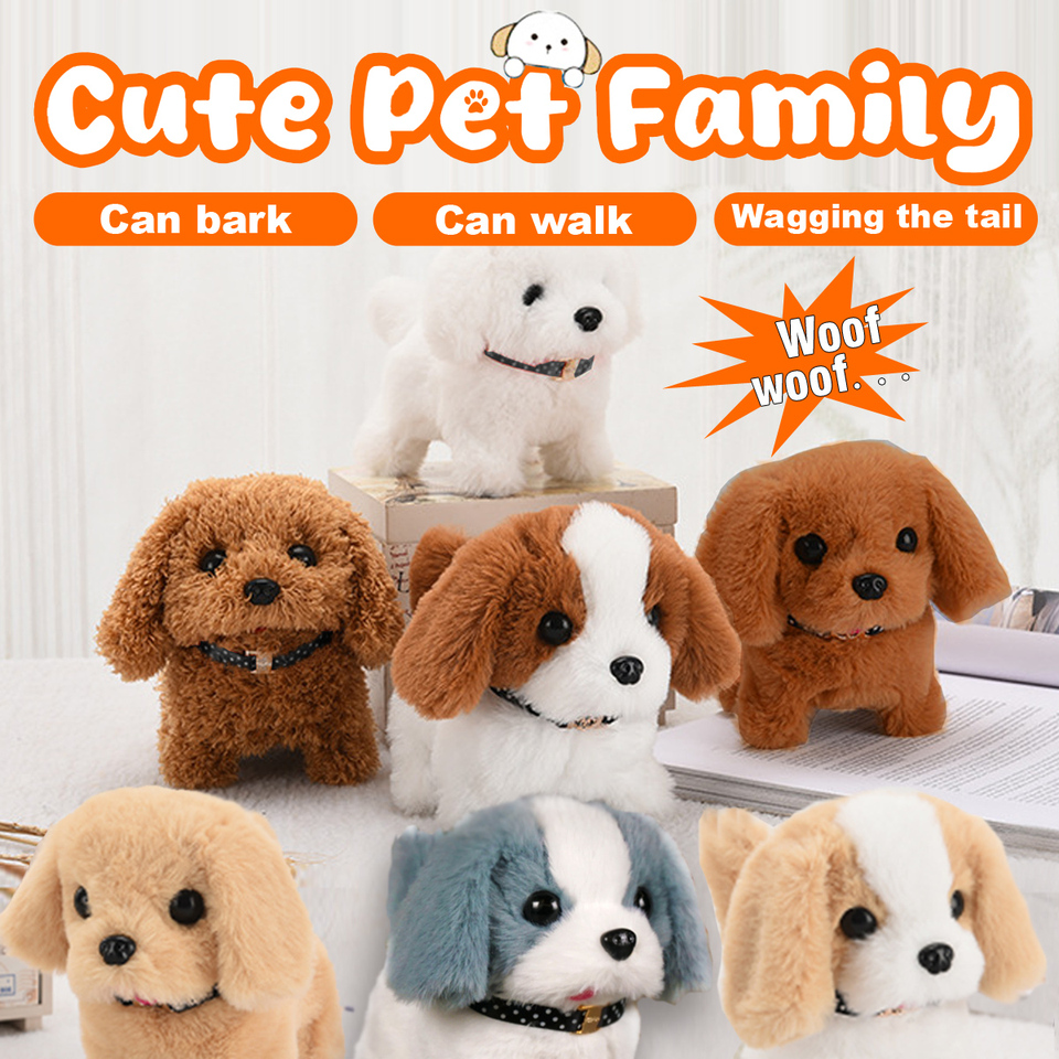 Realistic Plush Simulation Smart Dog Children vocal Toy Can Walking And Call Electric Plush Robot Pet Dog Toddler Christmas Gift