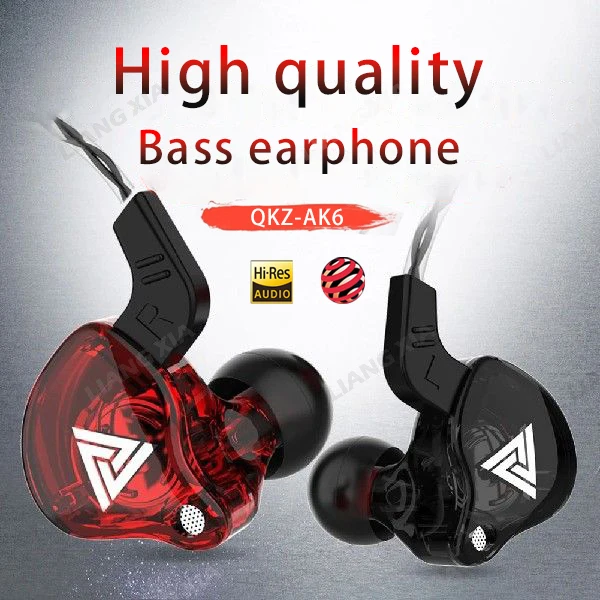 Оригинальные наушники-вкладыши QKZ AK6 с медным драйвером, 3,5 мм, Hi-Fi, Спортивная Проводная гарнитура с микрофоном, басами и магнитным стерео снижением