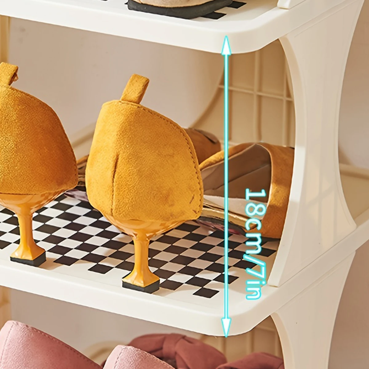 Household Dormitory Multi-layer Sewn Checkerboard Shoe Storage Rack