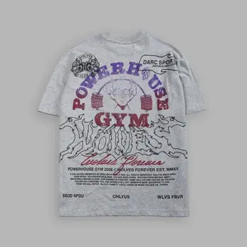 T-shirt sportiva unisex di marca americana, taglie USA, per fitness e bodybuilding, primavera ed estate, vestibilità ampia