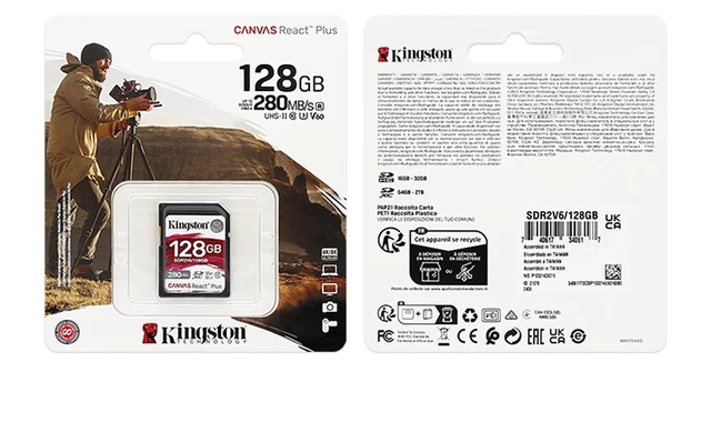 Kingston Canvas React Plus V60 SD Memory Card for 4K Professional