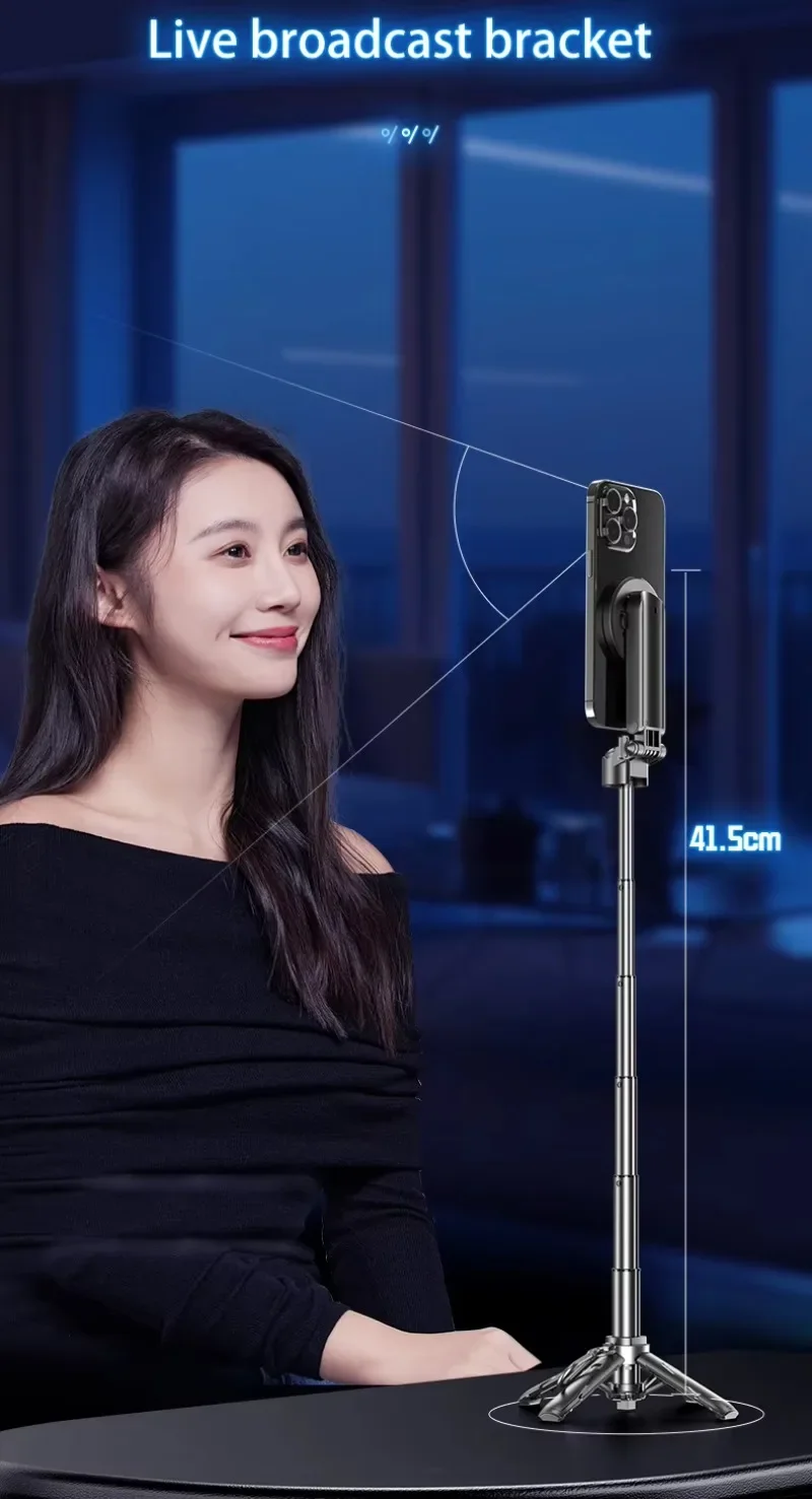 Magnetic Bluetooth Selfie Stick Tripod For Iphone And Android Phones_voghion.com