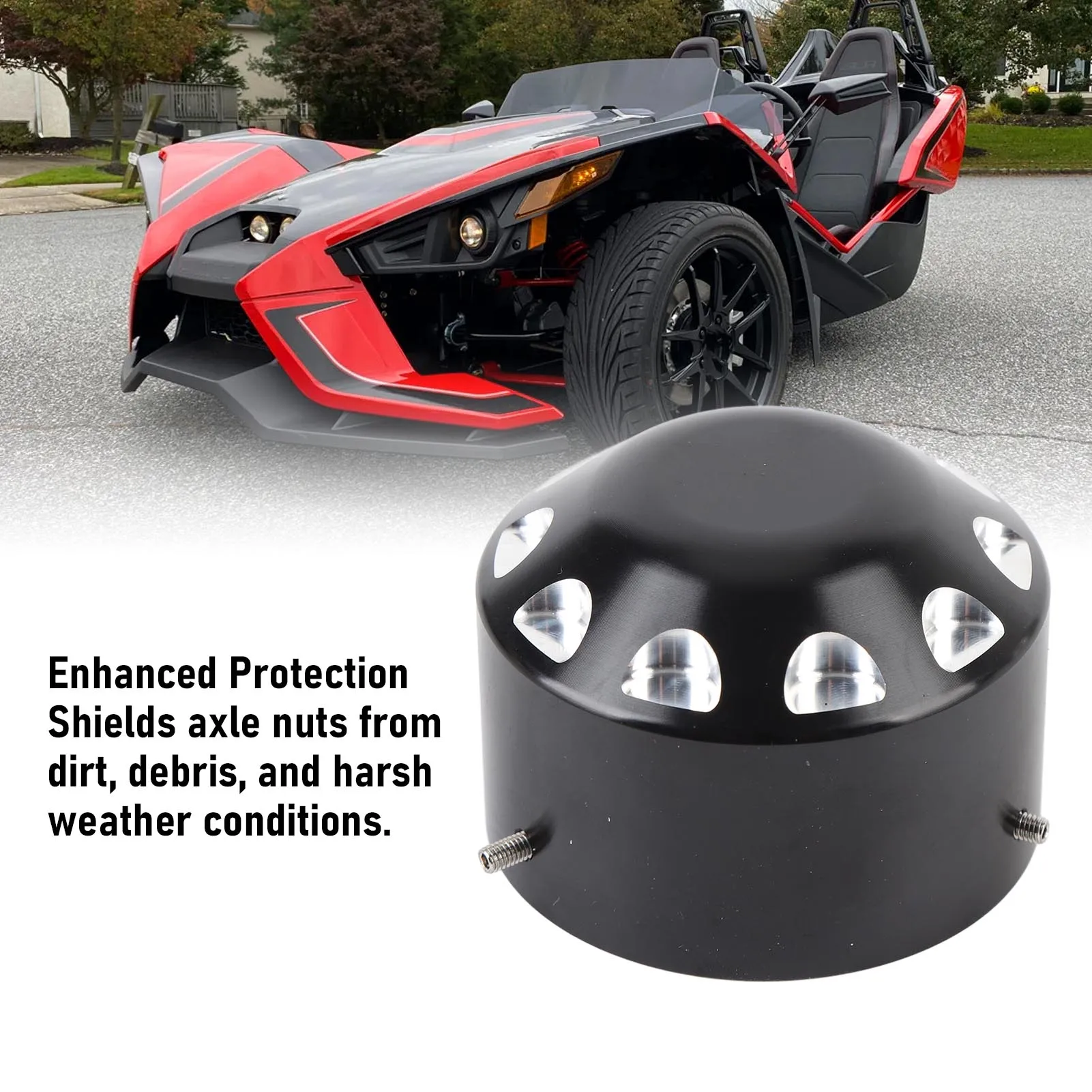 Axle Nut Cover Sturdy Aluminium Wearproof Wheel Axle Nut  Replacement for Polaris Slingshot 2015-2024 Wheel Axle Nut Cover