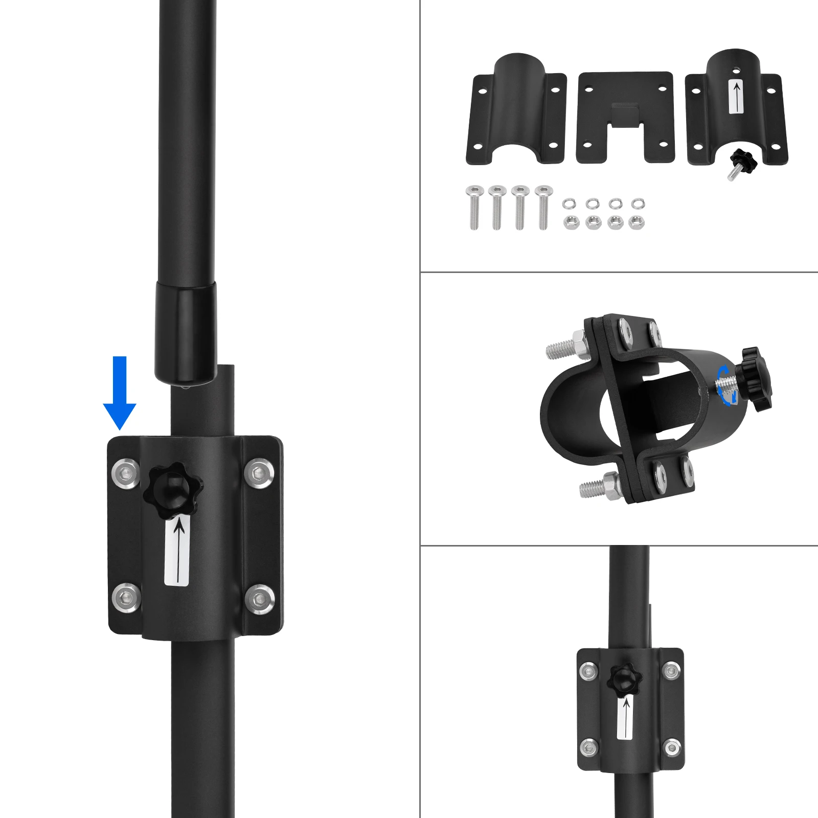 Superbat Aluminum Alloy RV Flagpole Long Pole Combo Bracket Mast Mounted for Starlink GEN 2 Transmitter Antenna Dish
