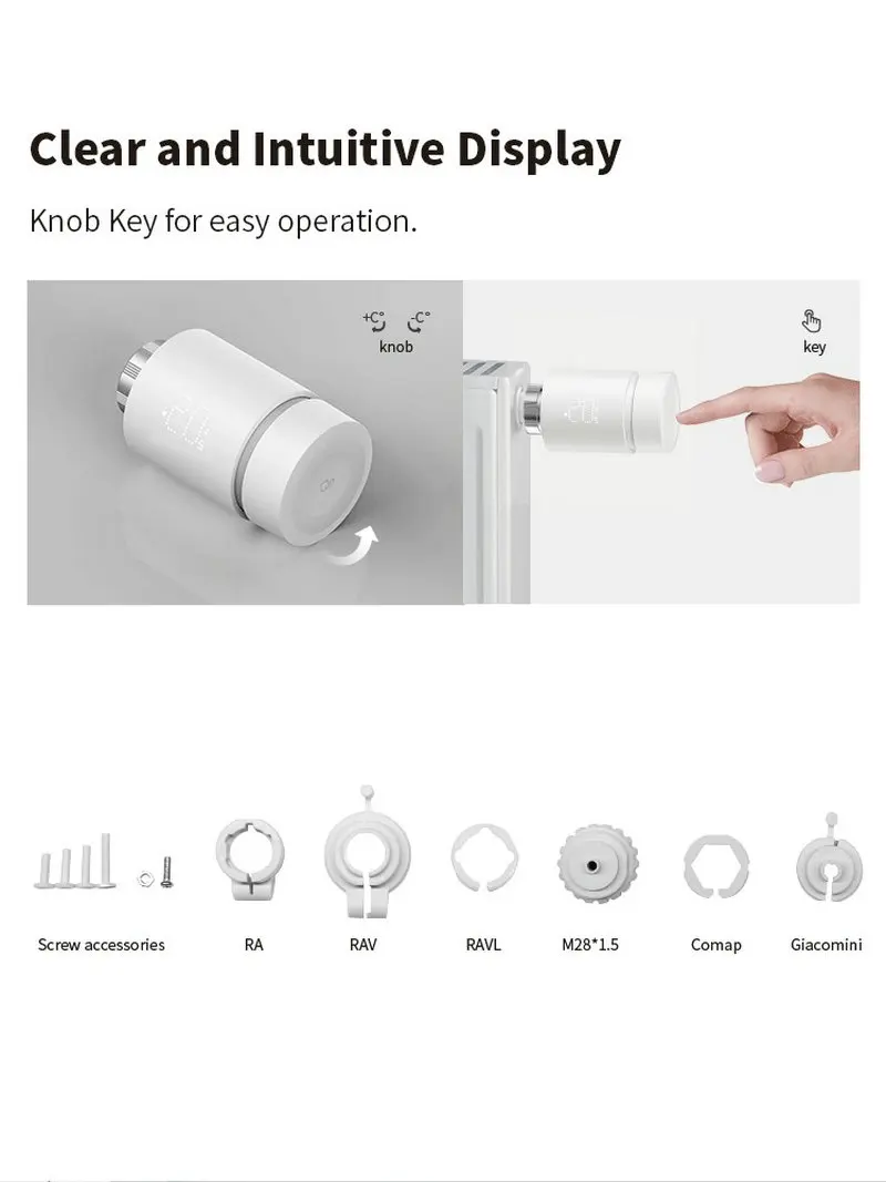 Smart Thermostat Thermostatic Valve Controller Temperature Controller Tuya Smart ZigBee Radiator Actuator Head TRV Zigbee Tuya Thermostatic Radiator Valve Remote Temperature Controller Alexa Google