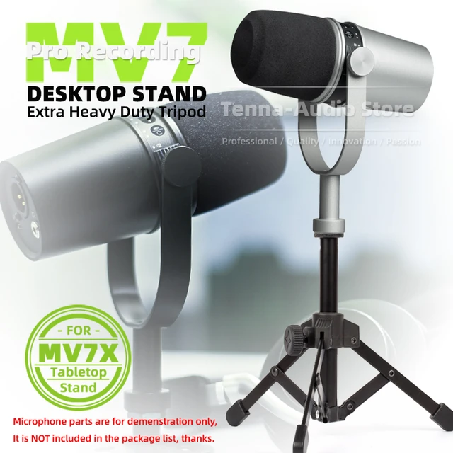 Soporte de mesa plegable para micrófono, soporte de sobremesa para  escritorio, para SHURE MV7 MV 7 MV7X X - AliExpress