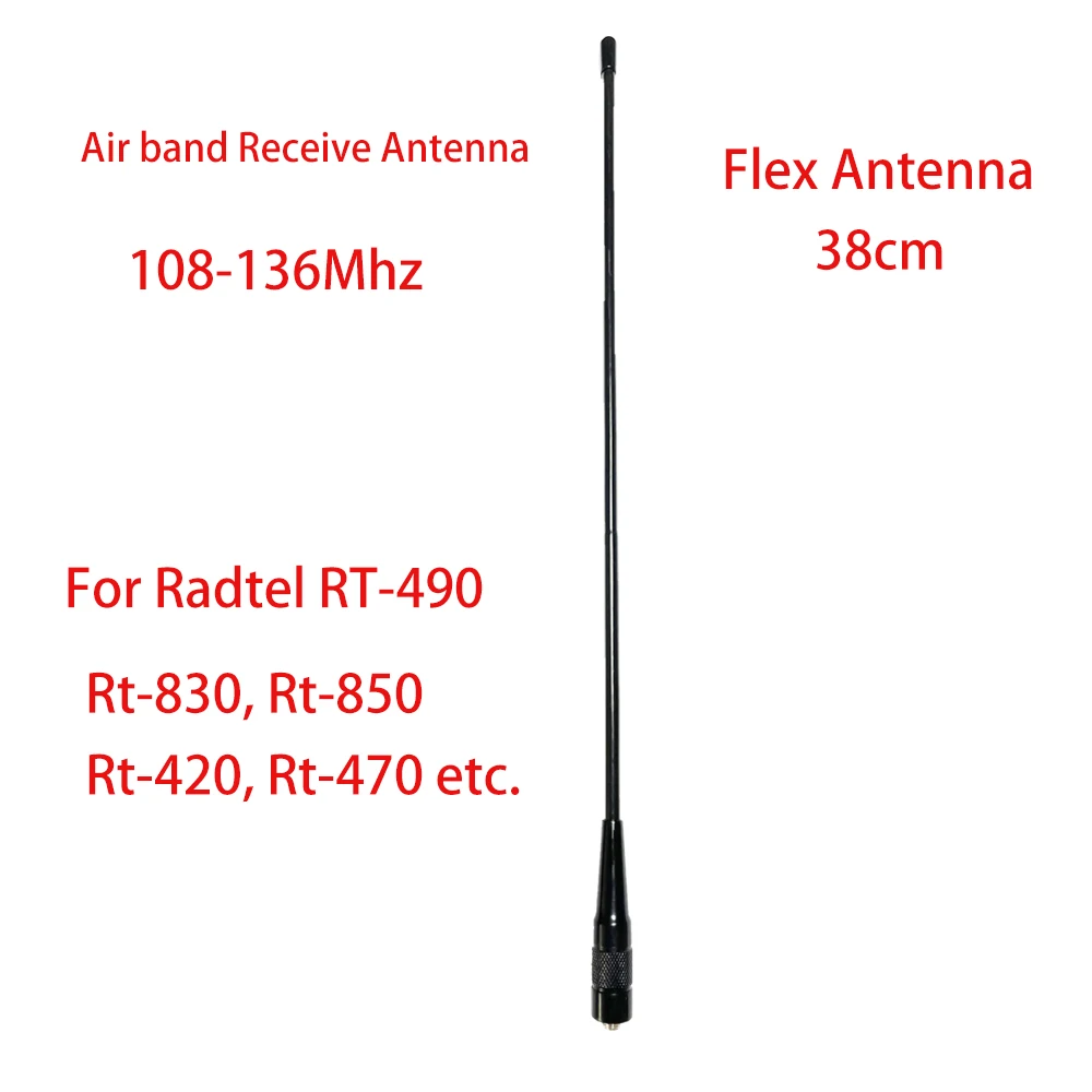 Air Aviation Band Flex Whip Antenna 108-136Mhz for Radtel Rt-490 Rt-470 Rt-830 Rt-850 Rt-890 Rt-470X Rt-420 RT-470L and more