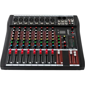 NEW 8 Channel Audio Mixer, Bluetooth USB Live Studio GDAE10 DJ Professional Mixing Console Power Amplifier Sound Board Desk System 8