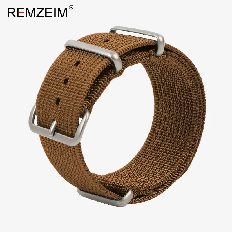 Premium Nylon Watch Strap in Brown, Green, and Black - Military-Inspired Casual Sport Bracelet Replacement