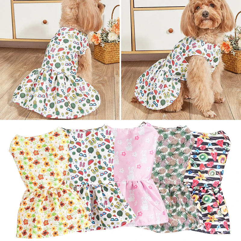 Dog Dress Summer Pet Clothes Female Dog Clothing Princess Skirt