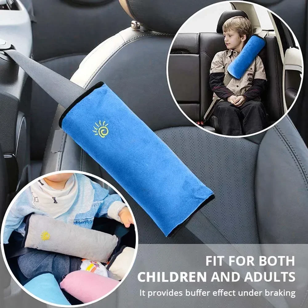 Car Seat Belt Pillow Universal Car Seat Belt Pillow for Kids Adjust Shoulder Toddler Head Protector Baby Sleeping Seatbelt Positioner Plush Cover Pad