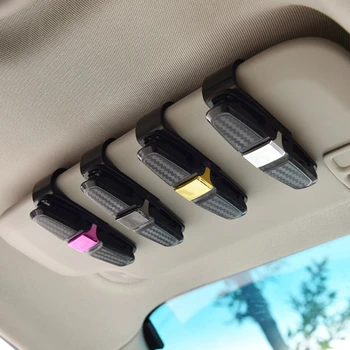 4 Color Auto Sun Visor Glasses Fastener Clip Holder For Sunglasses