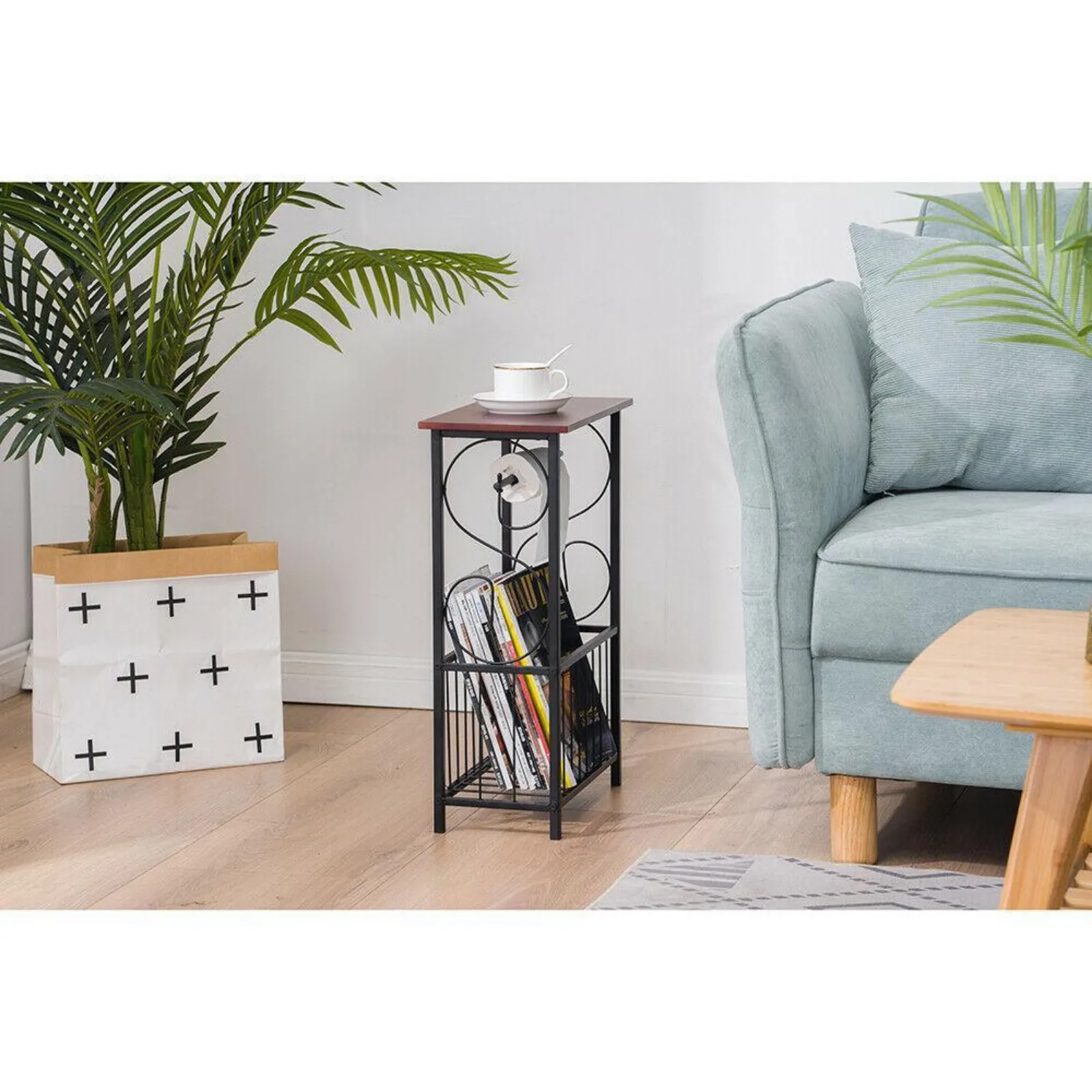Magazine Toilet Paper Holder Small Bathroom Table Magazine Rack Stand Organizer United States