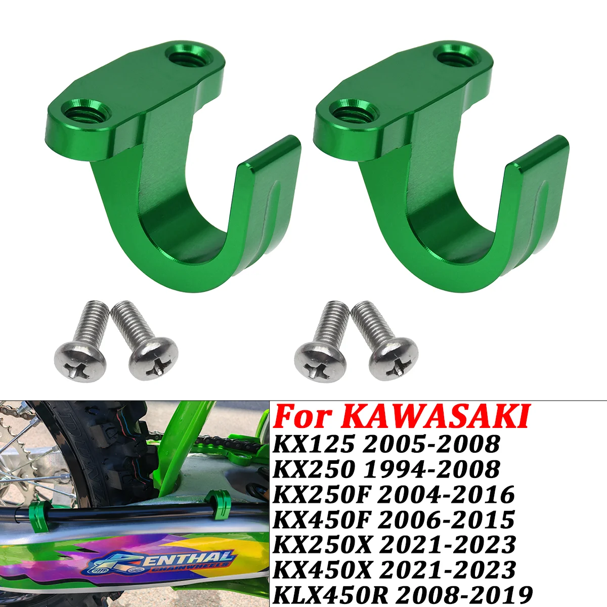 Für KAWASAKI KX125 250 450 250F 450F 250X 450X KLX450R Dirt Bike Zubehör CNC Hinten Bremsleitung Halter Schlauch Klemme Motocross