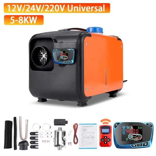 12V 24V 220V Car Diesel Air Heater 5-8KW Adjustable With Display Automatic  Recognition Airs Diesel Parking Heaters - AliExpress