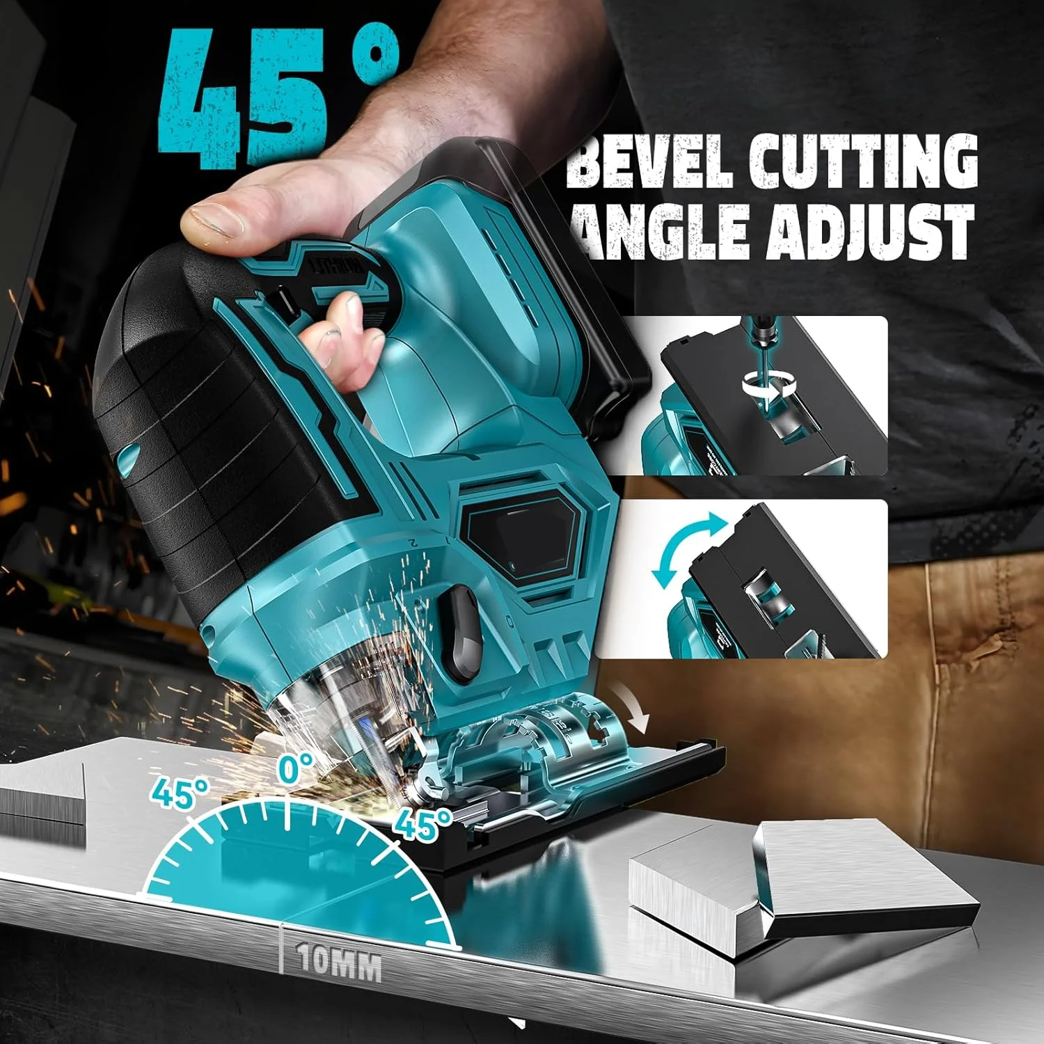 Electric Cordless Jig Saw Portable Multifunction Carpenter Power Tool 2900RPM Variable Speed Curved Saw For 18V Makita