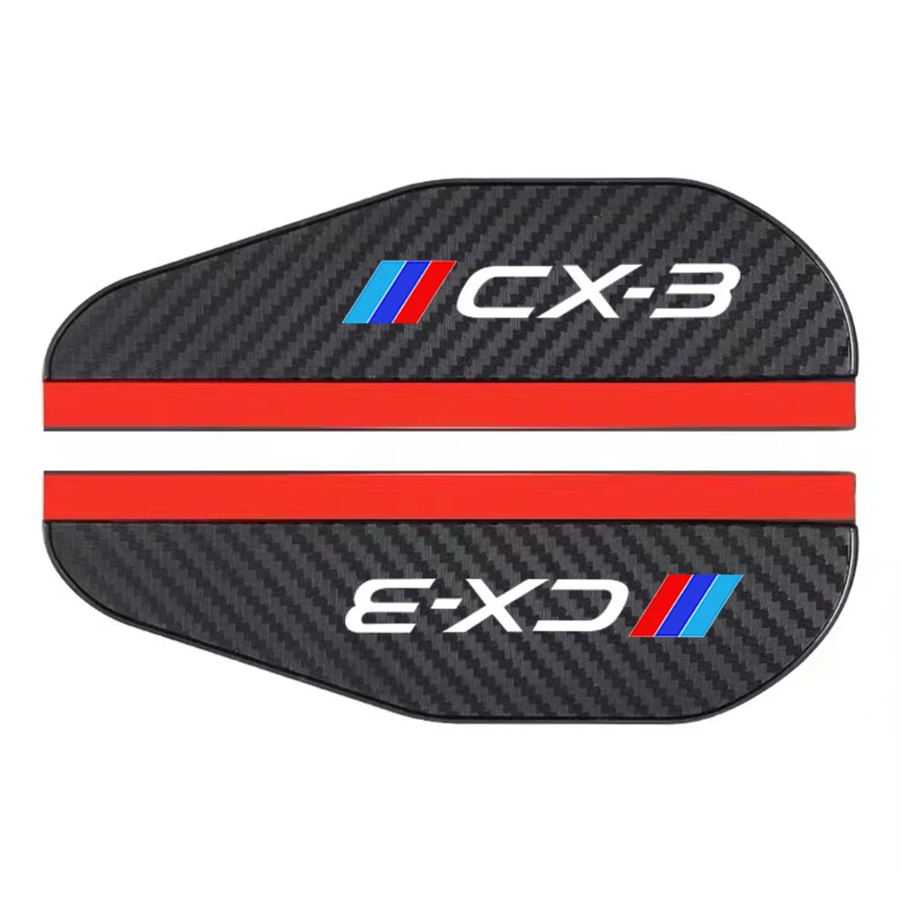 2Pcs Carbon Fiber Car Rearview Mirror Eyebrow Rain Cover For Mazda CX3 CX5 7 8 9 CX30 CX60 MX5 MX30 Axela Atenza Skyactiv RX7 8