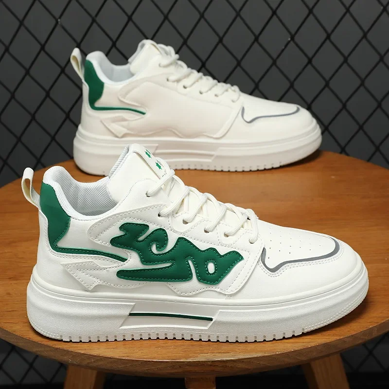 

Men's Shoes New Breathable High Top Small White Shoes for Male Students Trend Versatile Thick Sole Sports and Casual Shoes