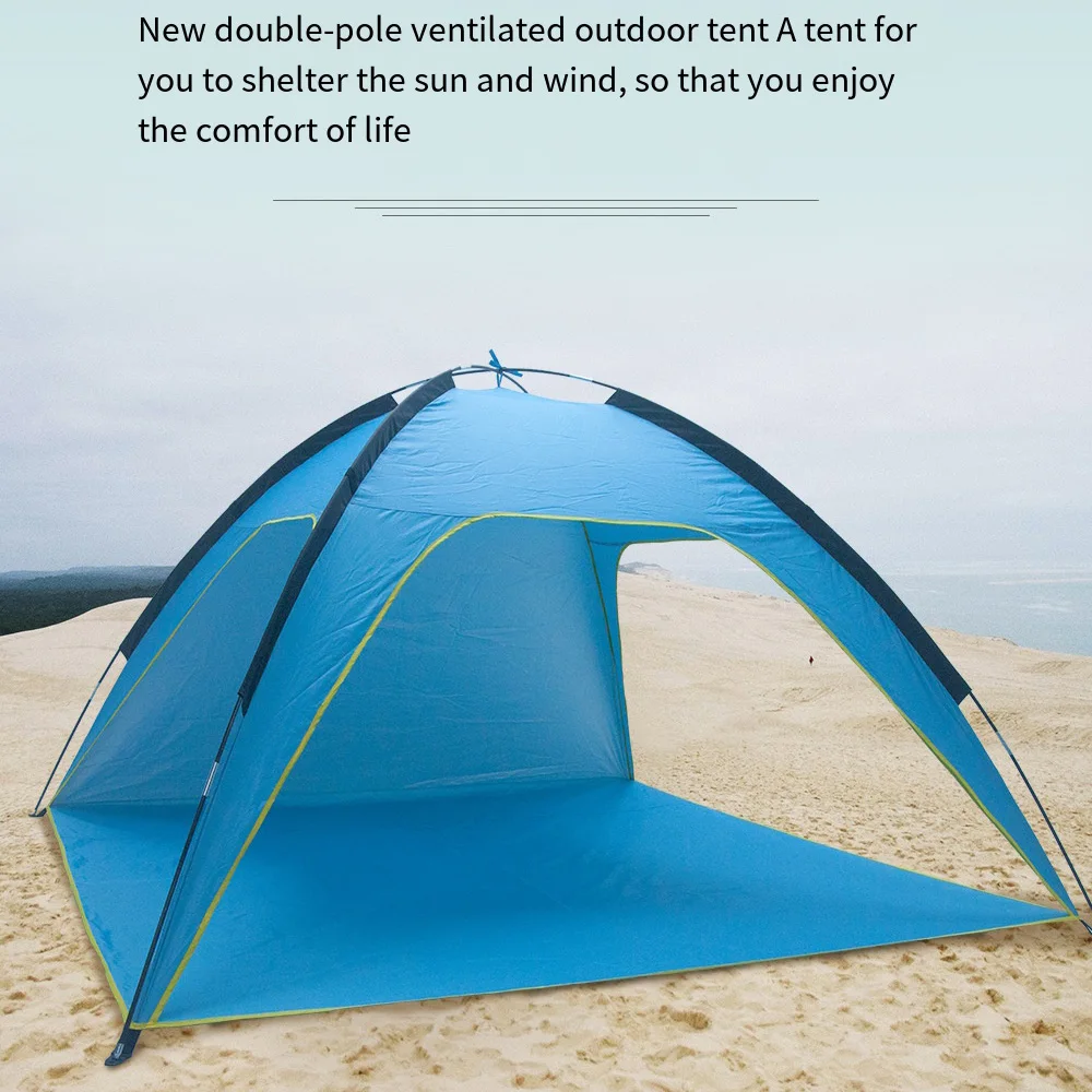 

Beach Tent UPF50+Sunscreen And Rainproof Tent With 3 Ventilation And Spacious Sides 3-4 People Outdoor Camping And Picnic Tent