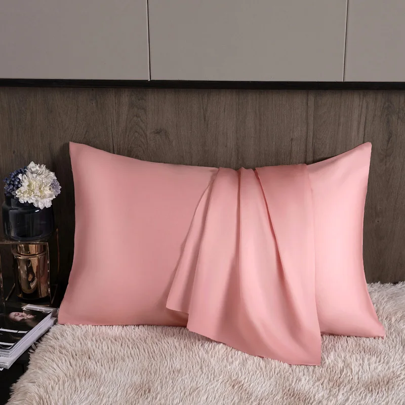 Natural Mulberry Silk Pillowcase 100% Silk Pure Color Hair Skin Friendly Pillow case Bedding For Holiday Gifts Free Shipping