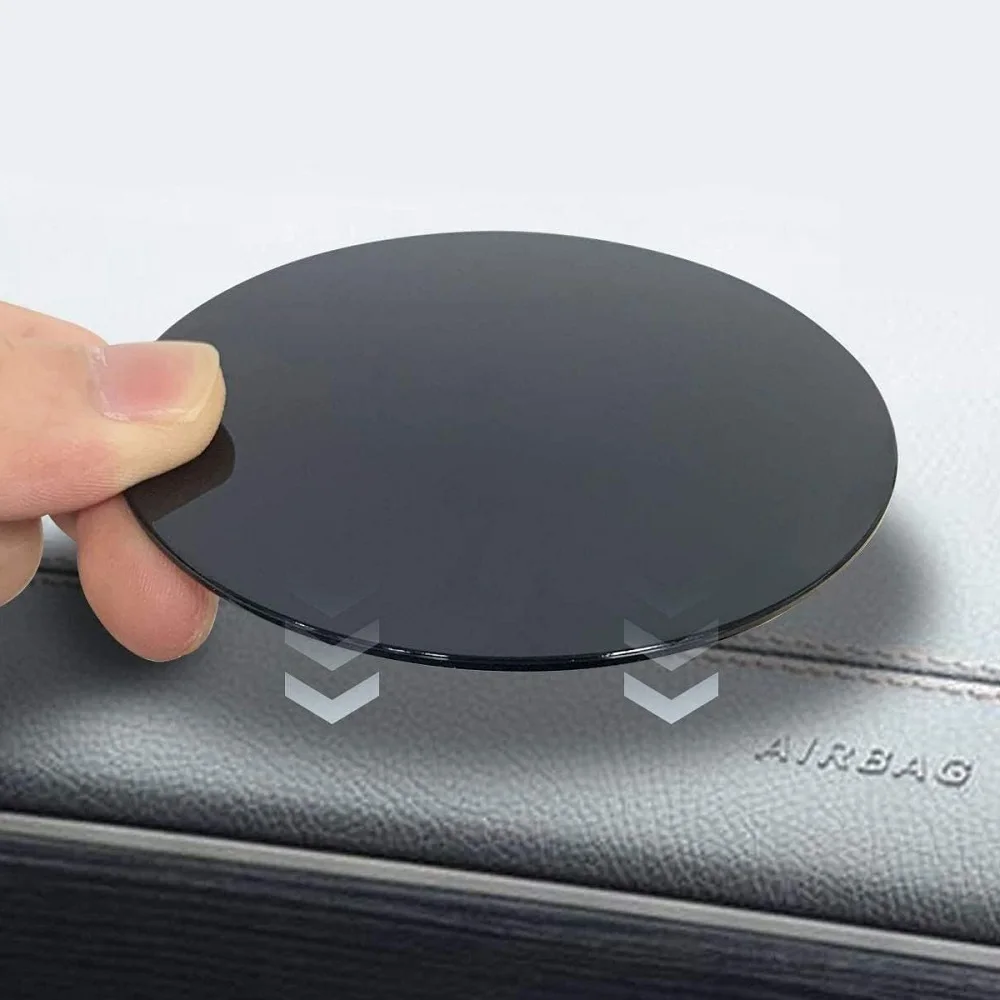 Base Adesiva Con Ventosa Per Cruscotto Auto - Disco Di Montaggio Universale Per Supporto Telefono E GPS - Diametro 78mm, Nero