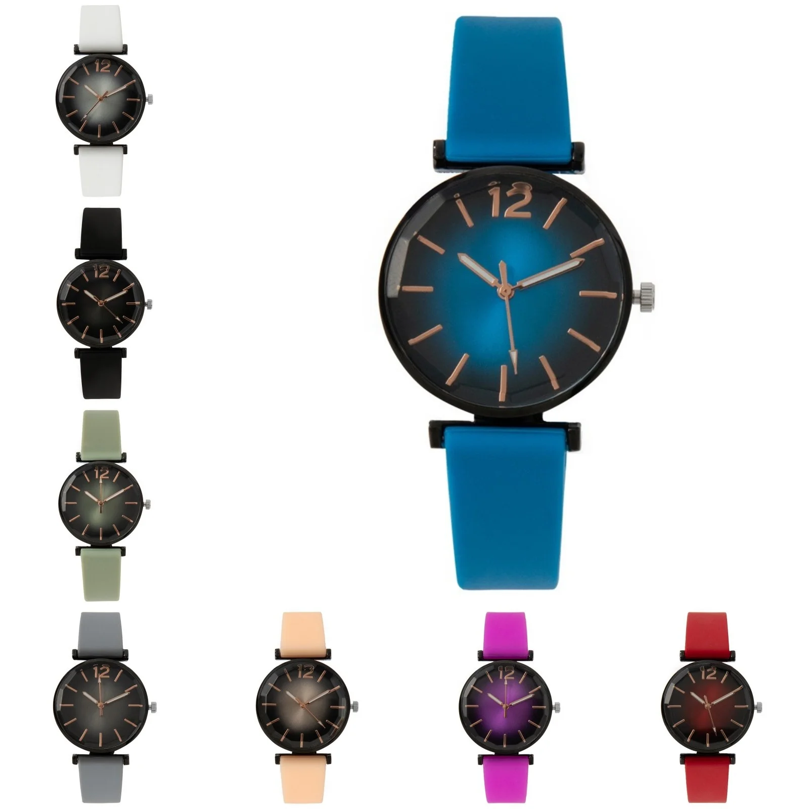 Fashion Ladies Watch Sports Simple Black Dial Quartz Watch Casual Hot Sale Green Silicone Strap Women Clock Dress Wristwatches - 2
