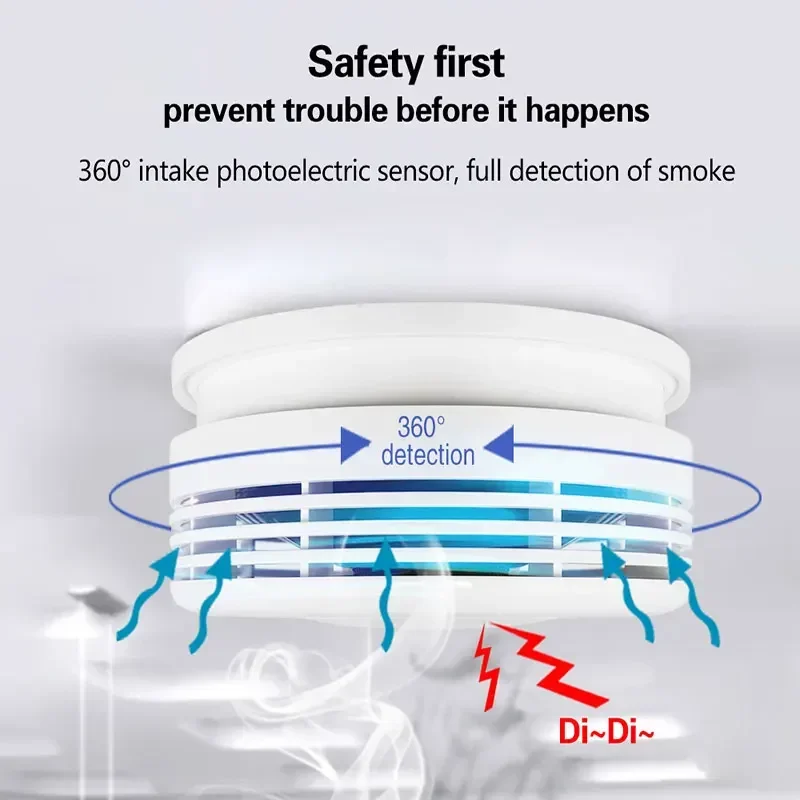HIVA Tuya WIFI Fire Smoke Detector Security Alarm System For Garden Smoke House Home Office SmartLife APP Control Fire Alarm smoke alarm