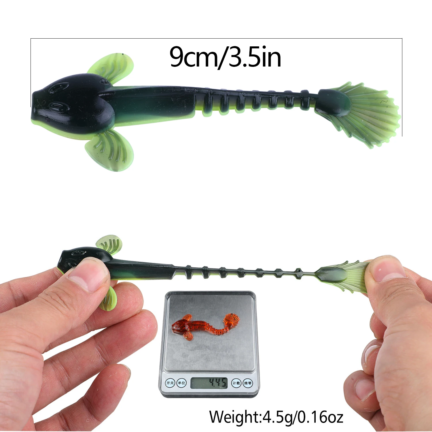 Sougayilang 12pcs Fishing Lure Worm Salamander 90mm 4.5g for Bass Trout  Catfish Soft Silicone Bait Shrimp Smell Add Salts