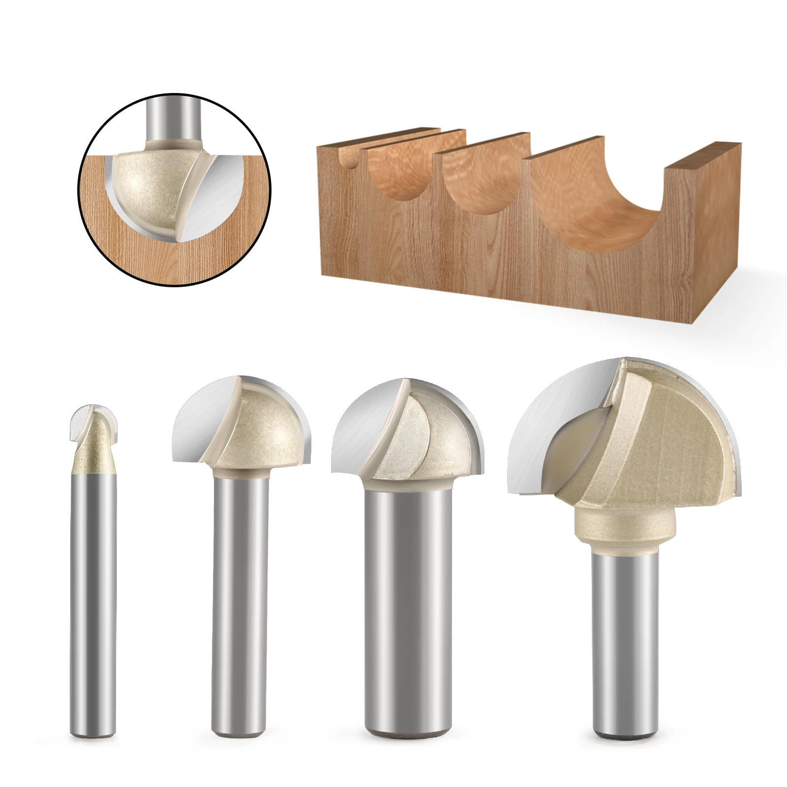 Tideway PRO 7/8" Wide Round Nose Router Bit – 1/4" Shank Carbide Tip (LC05041404)