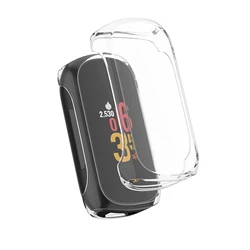 Durable Soft TPU Full Cover Case with Screen Protector for Fitbit Inspire Series (Clear)
