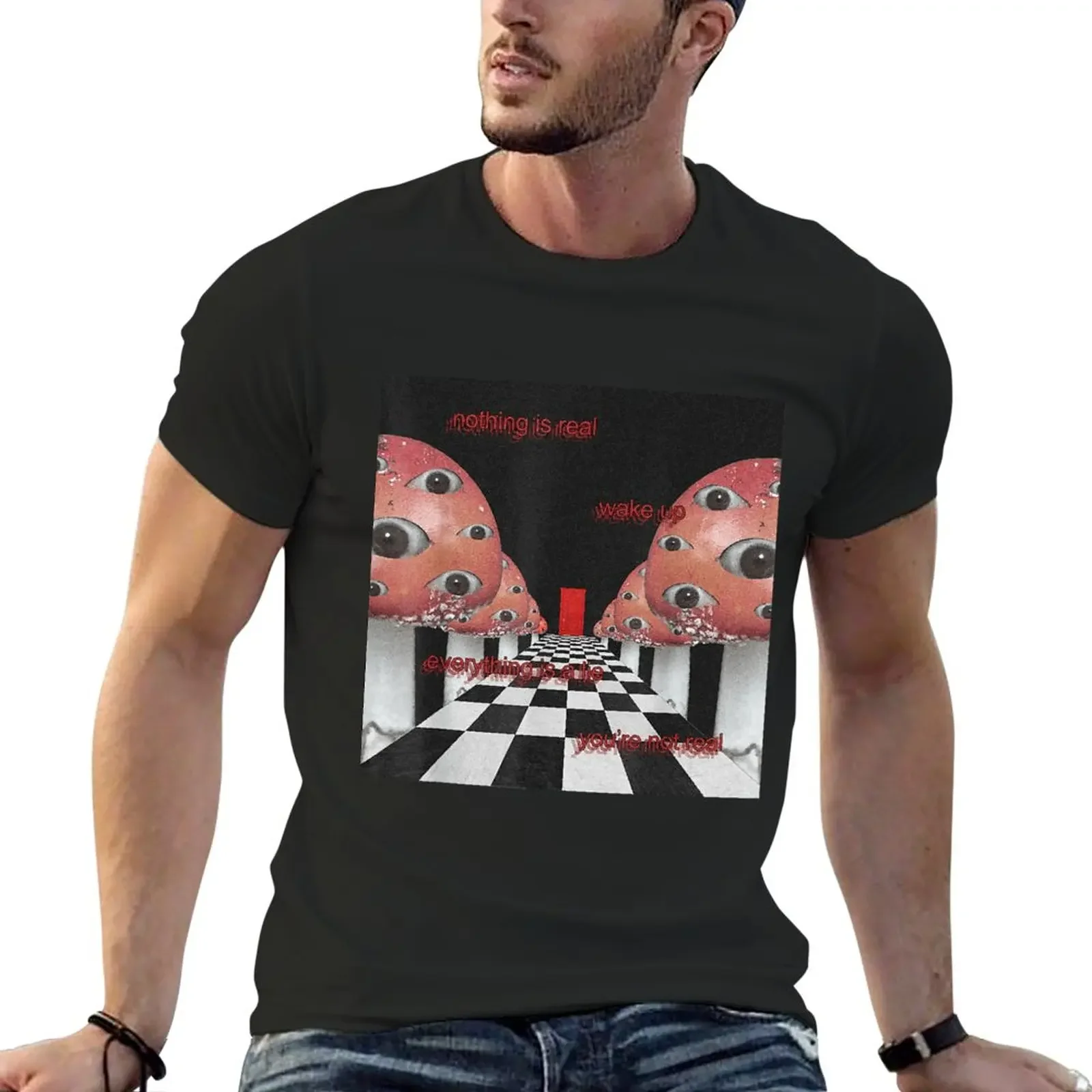 

Weirdcore Aesthetic Mushroom Eyes Strangecore Traumacore T-Shirt Tee shirt boys animal print shirt men clothing