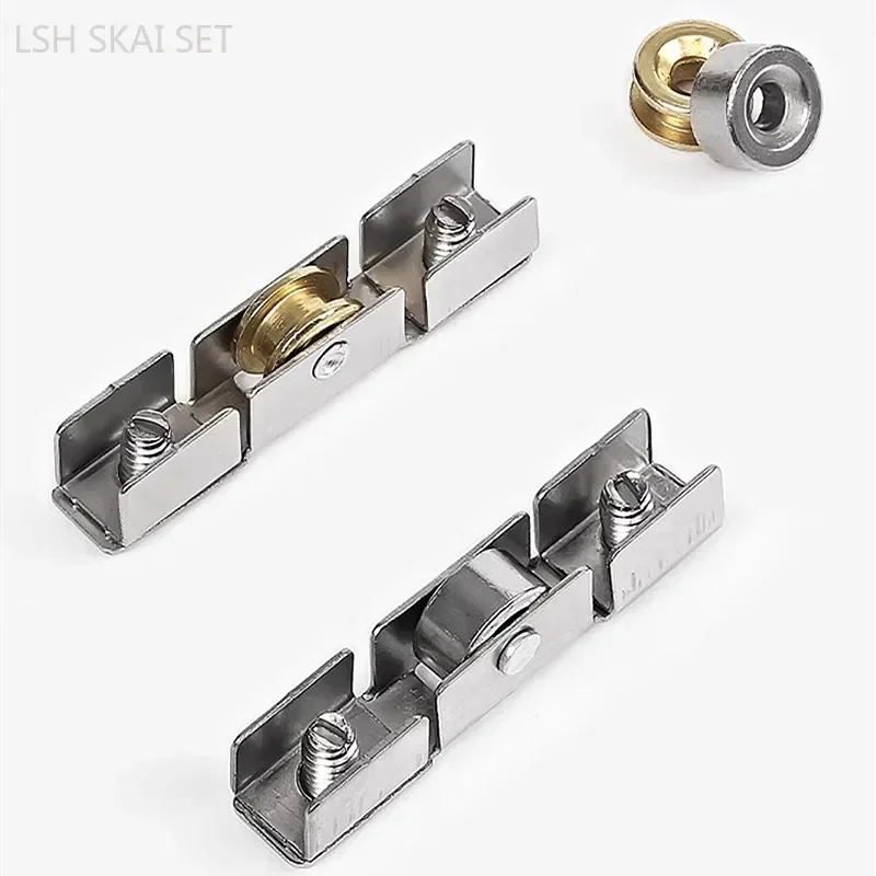 Aluminum Alloy Window Pulley Sliding Door Window Wheel Glass Track Roller Furniture Hardware Accessories 10Pcs