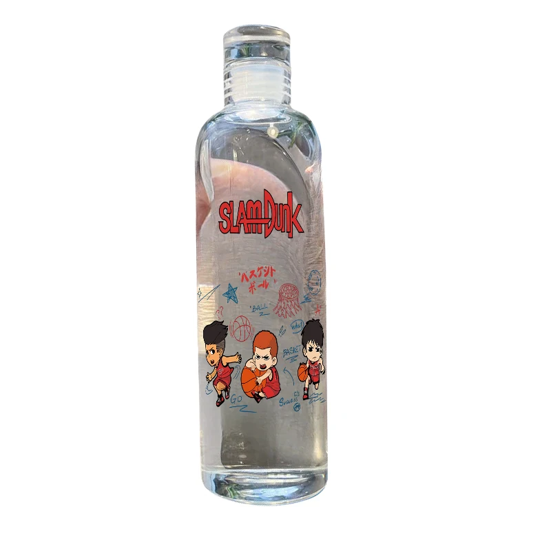thumbnail image 1 of Vaso de agua de plástico con escala de tiempo Slam Dunk de 500 ml para mujer, transparente, portátil, de gran capacidad, para beber, regalo, 1 of 5