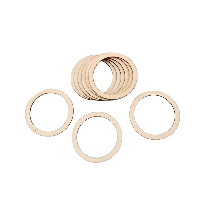 15-125mm Unfinished Wooden Rings for Crafts Natural Wood Rings DIY Wood  Hoops Ornaments Connectors Jewelry