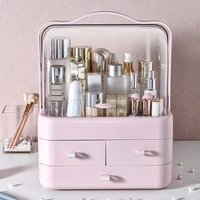 1pc Cosmetics Receiving Box Dust-Proof Desktop Makeup Organizer with Drawer for Skin Care Products Household Storage Box Shelf 2