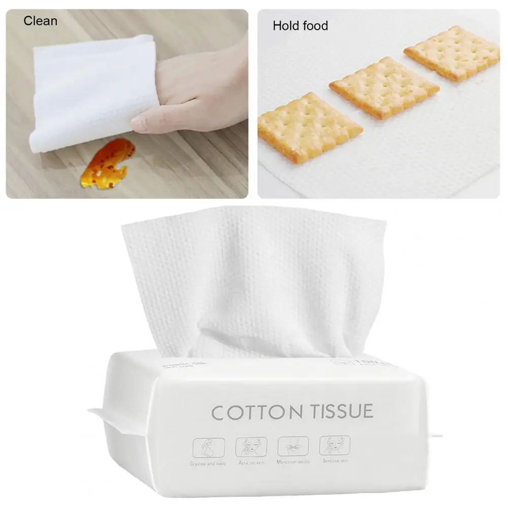 100Pcs/Bag Cleansing Towel Soft Face Towel Non-irritating Natural Travel Cotton Disposable Makeup Wipe Trip Supplies 6