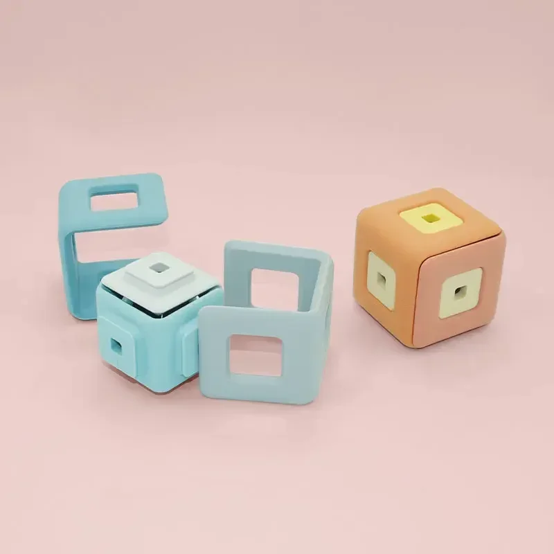Baby Silicone Blocks 3D Square Combination Silicone Blocks BPA-Free Educational Montessori Toys Baby Teether Gifts Stacking Toys