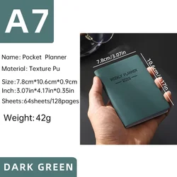 Compact 2026 Weekly Planner: Mini Portable Pocket Notepad (Green 1)