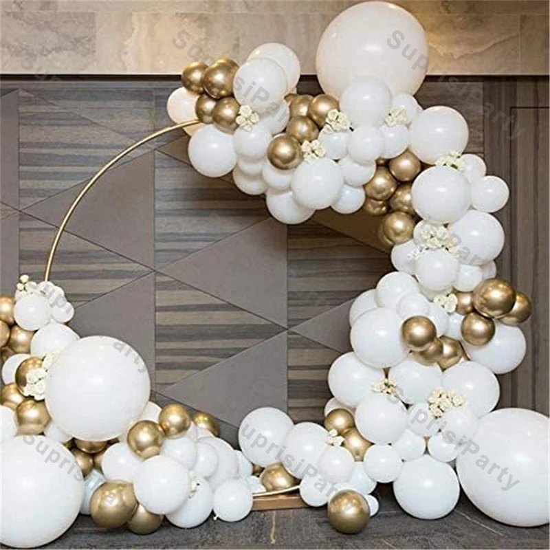 

Matte White Balloons Garland Wedding Decoration Chrome Gold Metallic Balon Arch Gender Reveal Birthday Favors Baby Shower Decor