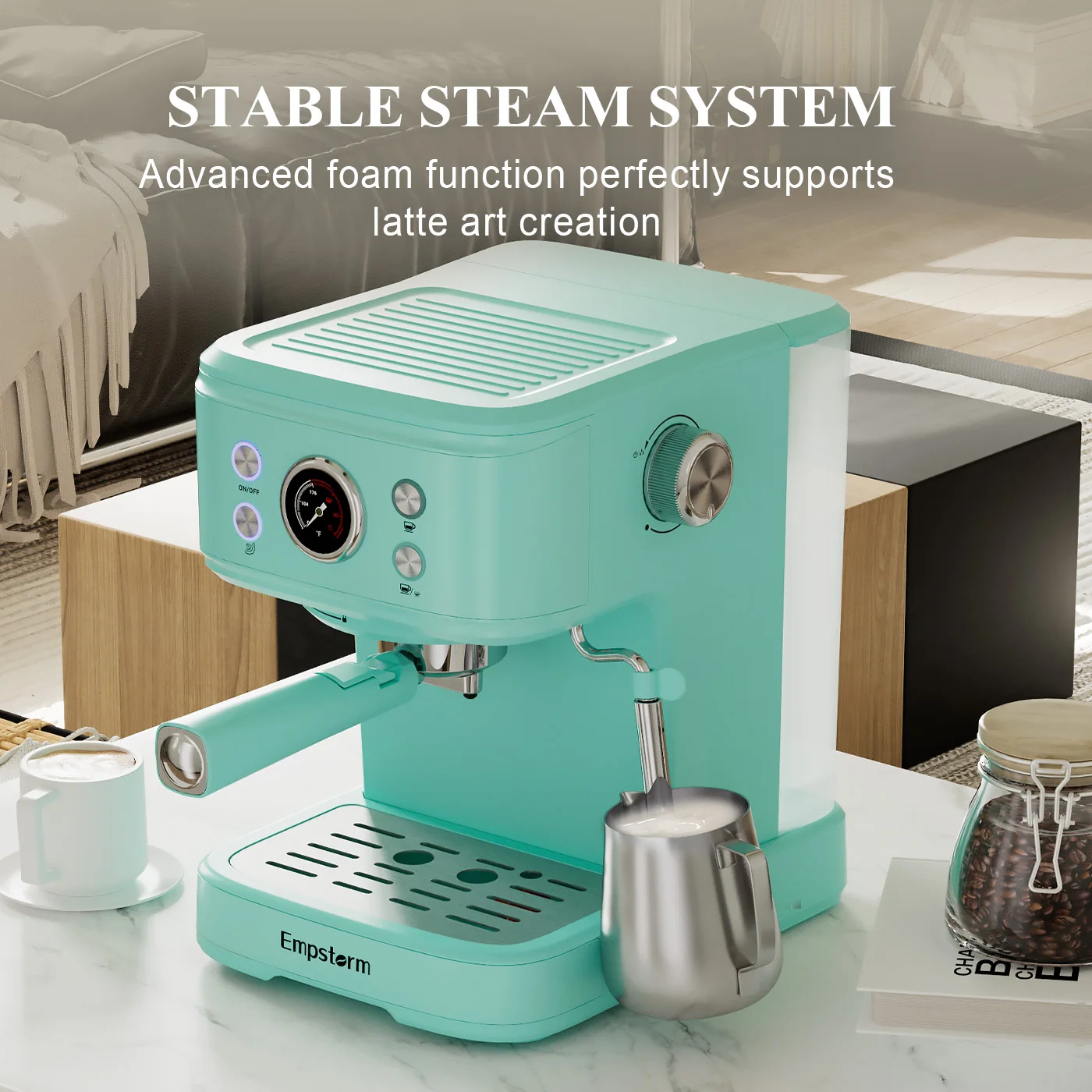 04E Espresso Machine Professional Electric Semi Automatic 20 bar Capsules Cappuc