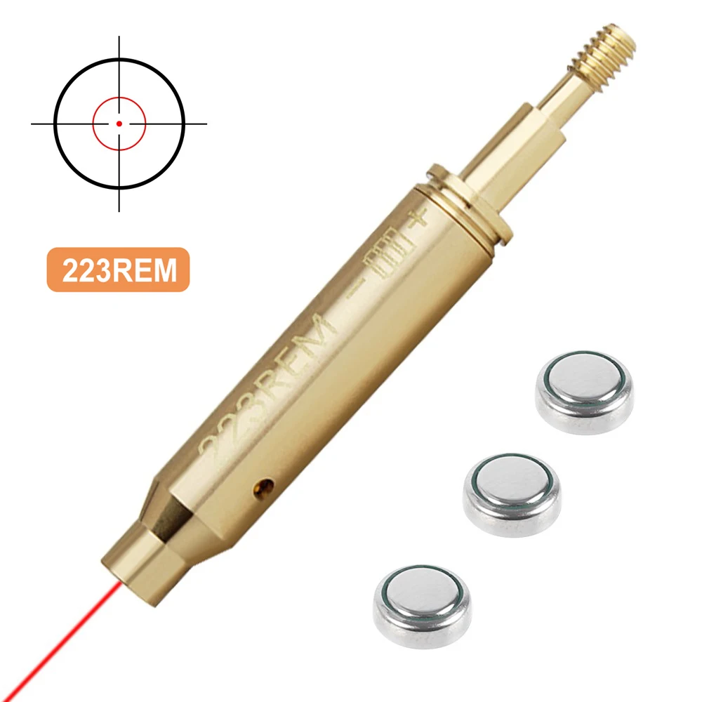 223Rem Tactical Red Dot Laser Brass Sight Tiro Con L'Arco Freccia Red Laser Bore Sight Cartuccia Lunghezza D'Onda 635-655Nm Accessori Da Caccia
