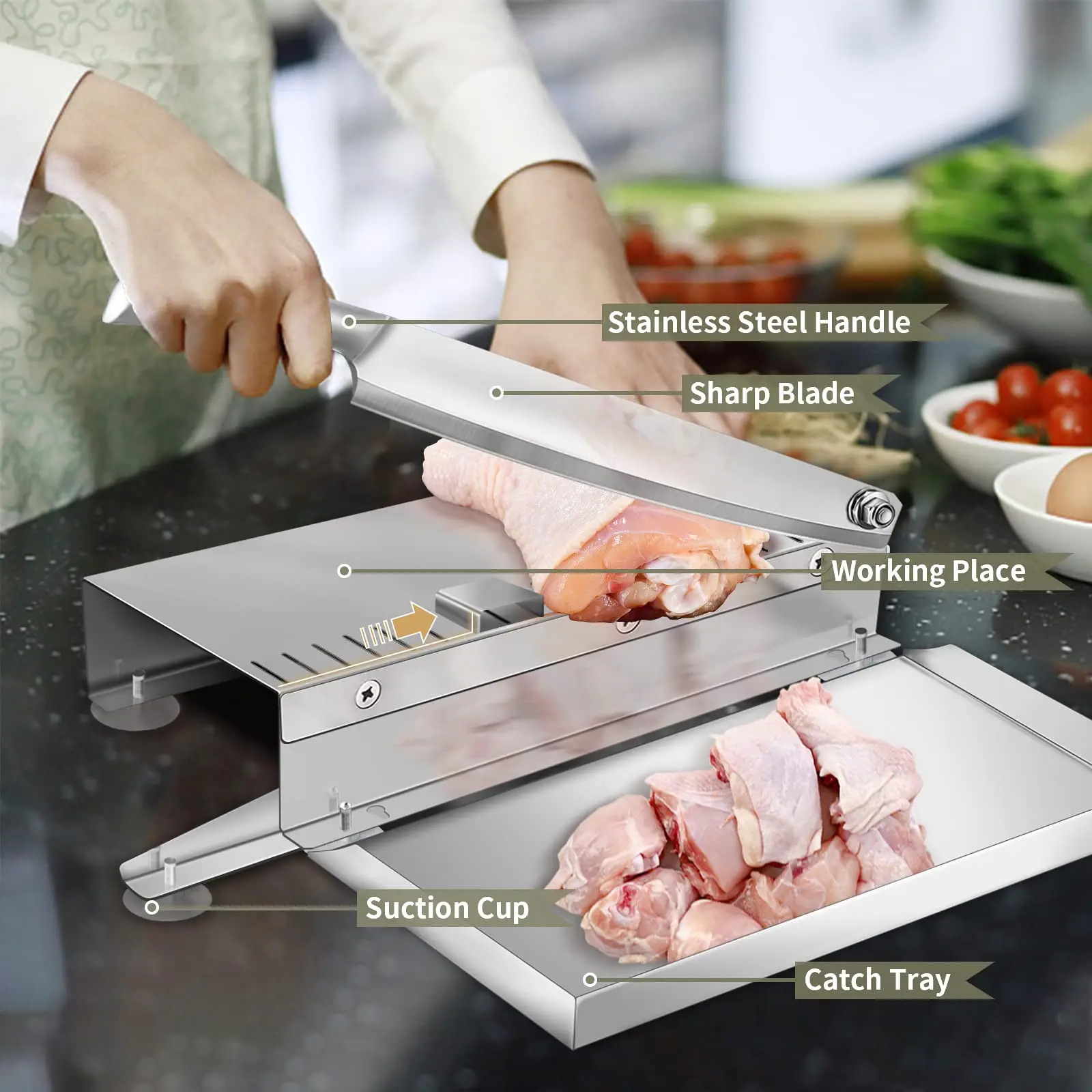 Manual Frozen Meat Slicer Stainless Steel Bone Cutter Rib Fish Chicken Beef  Chopper Machine for Home Cooking and Commercial AliExpress