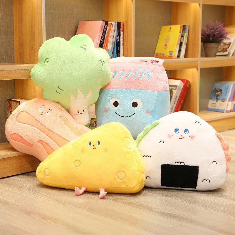 

1pc Seven Kinds of Real Breakfast Plush Toy Cushion Cute Room Decoration Bedroom Sofa Pillow Child's Birthday Gift