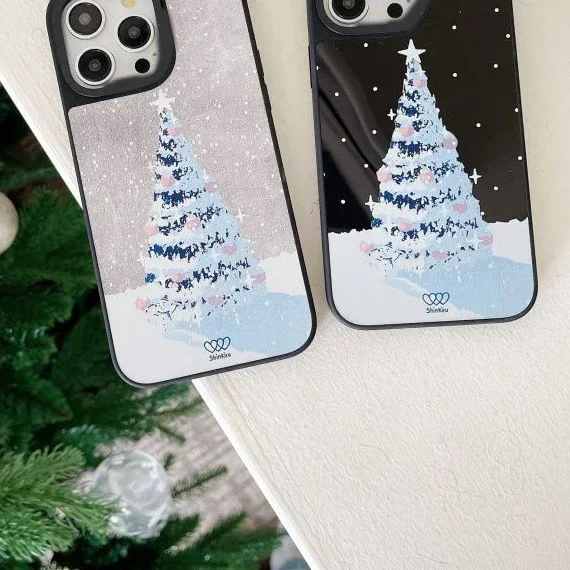 

Christmas Tree Mirror Surface Phone Case Cover for IPhone 14 13 12 11 15 Pro Max Case for IPhone 15 Pro Max