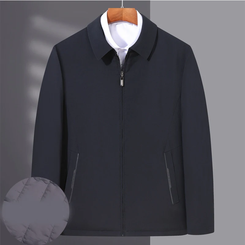 

Autumn and Winter New Men's Cotton Coat Lapel for Middle and Elderly Business and Leisure Plus Size Cadre Coat