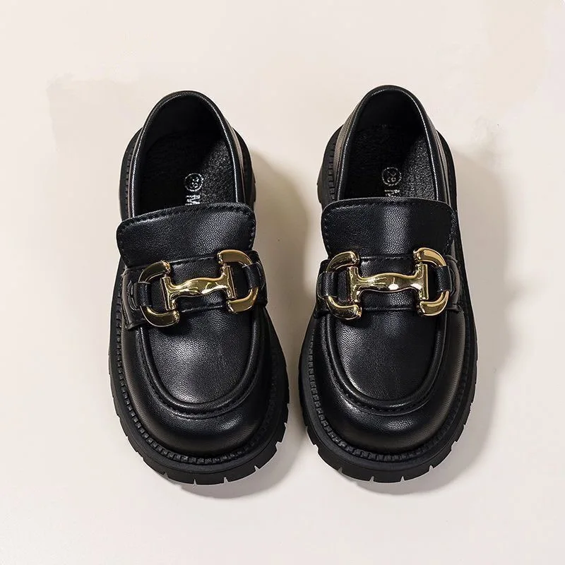 Girls' Black Princess Shoes 2024 Spring and Autumn Soft Soles Non-slip Foreign Style British Performance Loafers 4