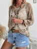 Fashionable and elegant large perforated top, women's hollow knit sweater, versatile sweater 4